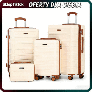 Zestaw Walizek Rozszerzalnych AAIVV (4 Sztuki) – Walizki Podróżne z ABS, Podwójnymi Kółkami Obrotowymi i Zamekiem TSA, Trwałe Torby Hartowane do Podróży (13/20/26/28 cali) – Idealny Prezent na Powrót do Szkoly